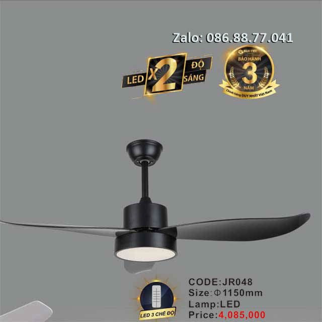 Quạt trần đèn hiện đại JR048 1 quat-tran-den-hien-dai-jr048