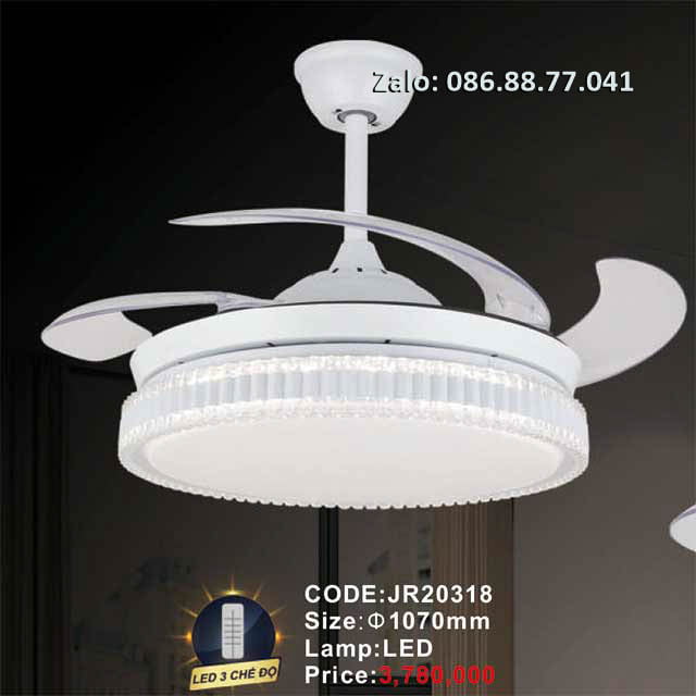 Quạt trần đèn JR20318 1 quat-tran-den-jr20318