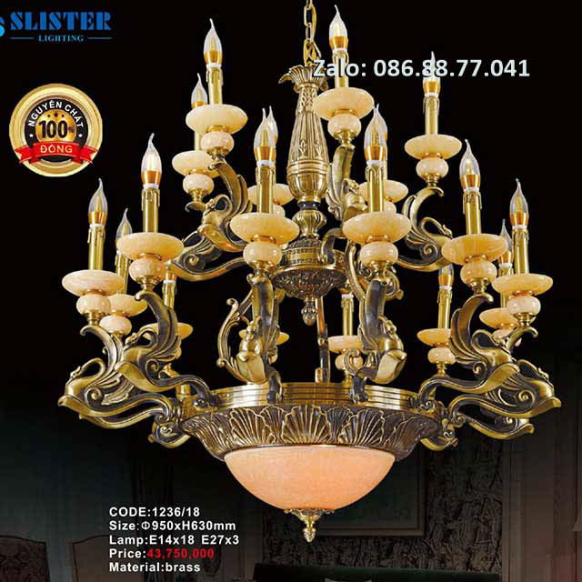 Đèn Chùm Đồng bát đá 1236/18 1 den-chum-dong-bat-da-1236-18
