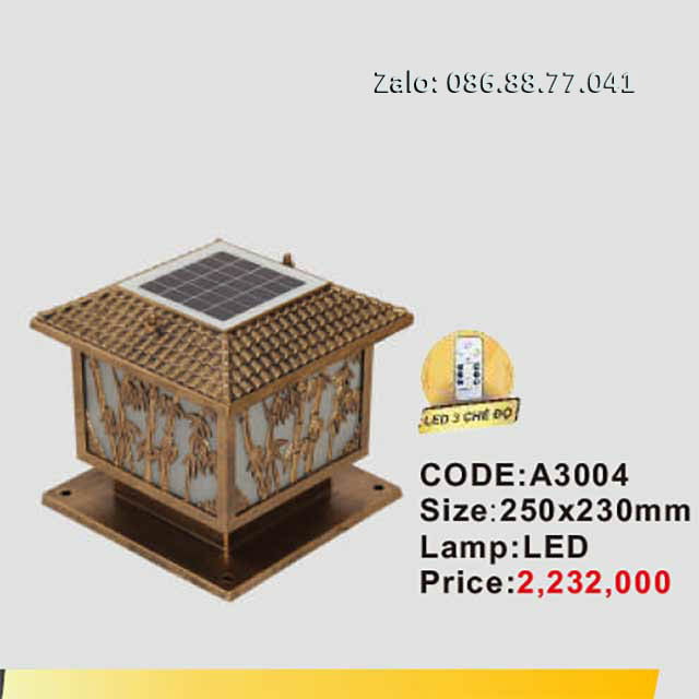 Đèn trụ cổng NLMT A3004