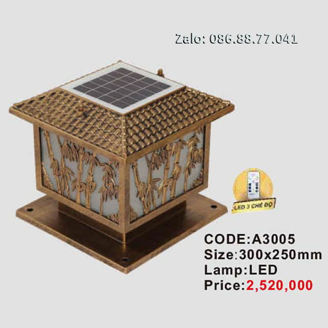Đèn trụ cổng NLMT A3005
