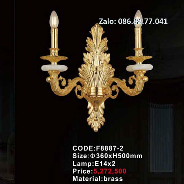 Đèn tường đồng nến F8887-2