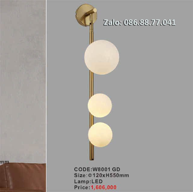 Đèn tường trang trí W8001 GD