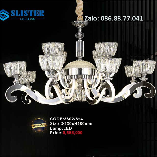 Đèn chùm Led trang trí 8802/8+4 1 Đèn chùm phòng khách đẹp