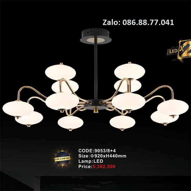 Đèn chùm led thả trần 9053/8+4 1 den-chum-led-tha-tran-9053-84