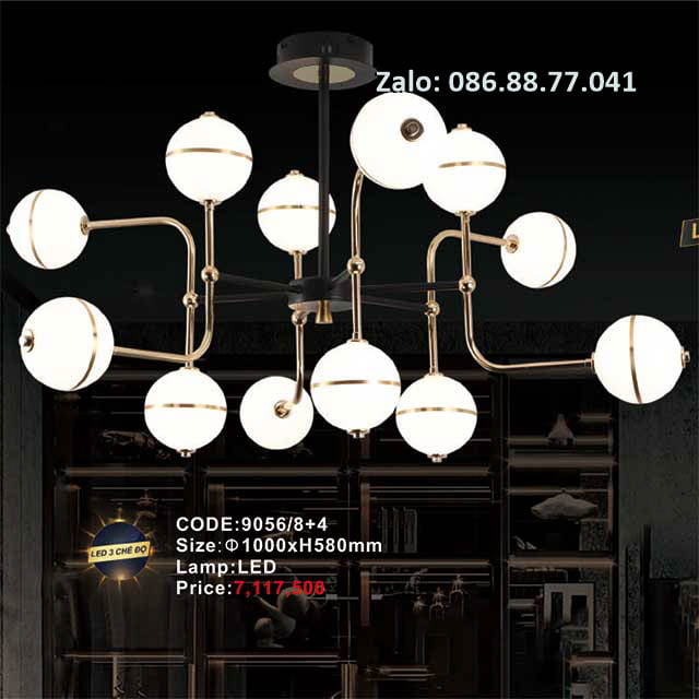 Đèn chùm led thả trần 9056/8+4 1 den-chum-led-tha-tran-9056-84
