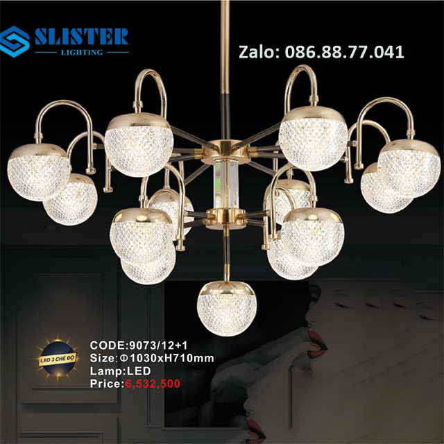 Đèn chùm led thả trần 9073/12+1 1 den-chum-led-tha-tran-9073-121
