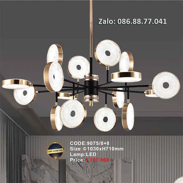 Đèn chùm led thả trần 9075/8+8 1 den-chum-led-tha-tran-9075-88