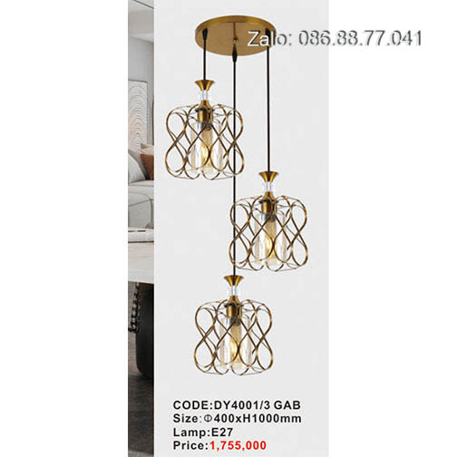 Đèn thả nghệ thuật DY4001/3 GAB