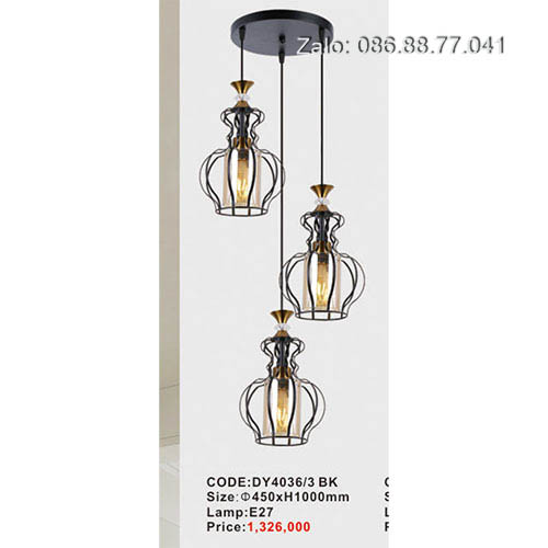 Đèn thả nghệ thuật DY4036/3 BK 1 den-tha-nghe-thuat-dy4036-3-bk