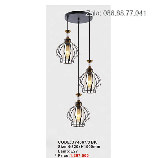 Đèn thả trang trí DY4067/3 BK
