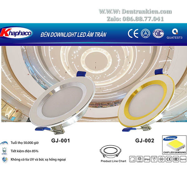 Đèn âm trần led 7W GJ-001 4 den-downligt-lea-am-tran-khaphaco-gj-002