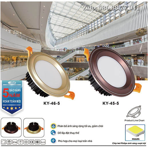 Đèn âm trần led 5W KY-45-5 4 den-led-am-tran-cao-cap