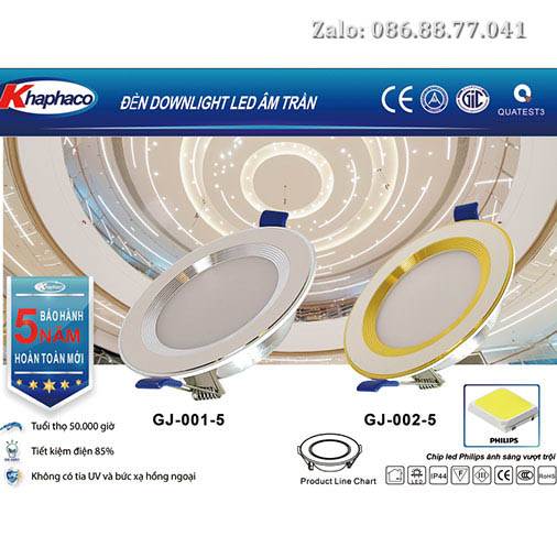 Đèn âm trần led 3W GJ-001-5 3 den-downlight-led-am-tran
