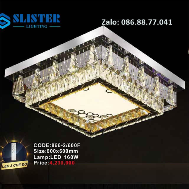 Đèn mâm ốp trần kính 866-2F