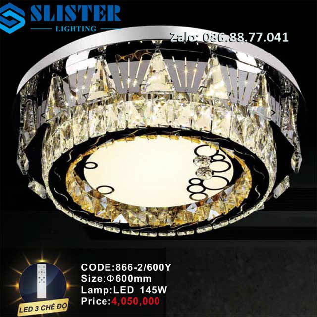 Đèn mâm ốp trần kính 866-2Y