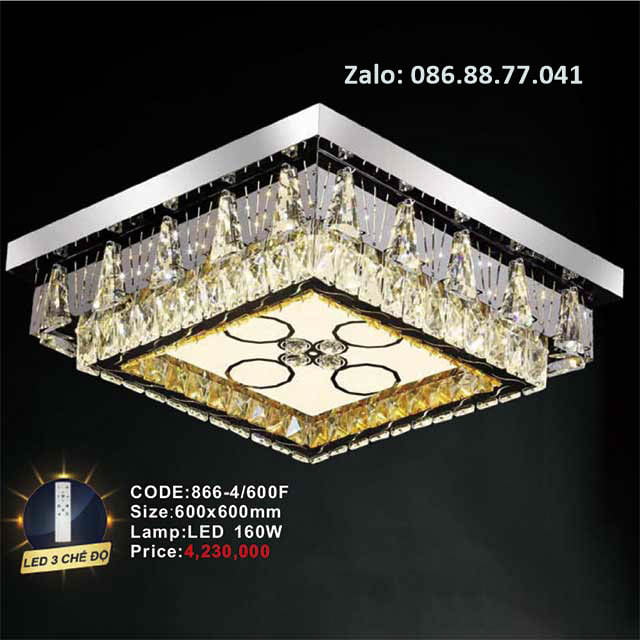 Đèn mâm ốp trần kính 866-4F