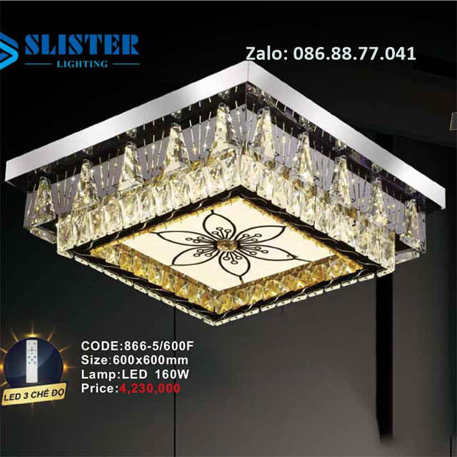 Đèn mâm ốp trần kính 866-5F
