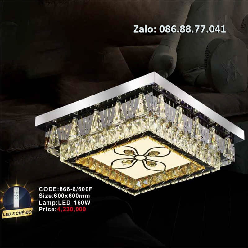 Đèn mâm ốp trần kính 866-6F