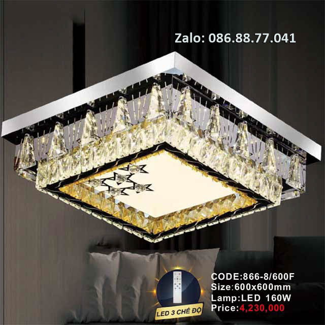 Đèn ốp trần pha lê 866-8F
