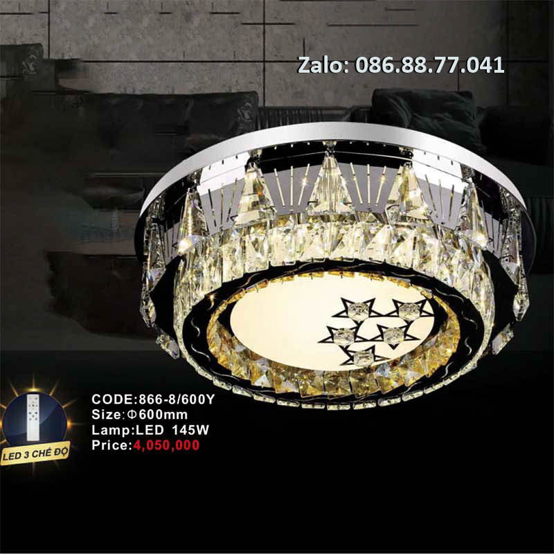 Đèn ốp trần pha lê 866-8Y