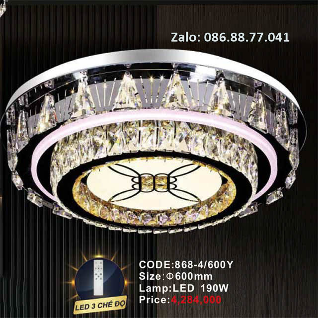 Đèn ốp trần pha lê 868-4Y