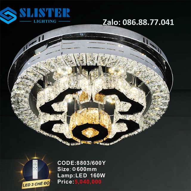 Đèn mâm ốp trần kính 8803