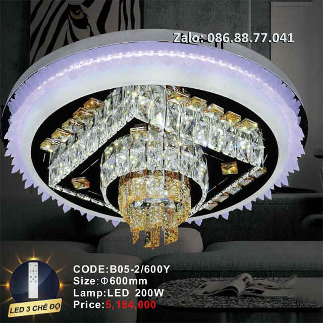 Đèn mâm ốp trần kính B05-2