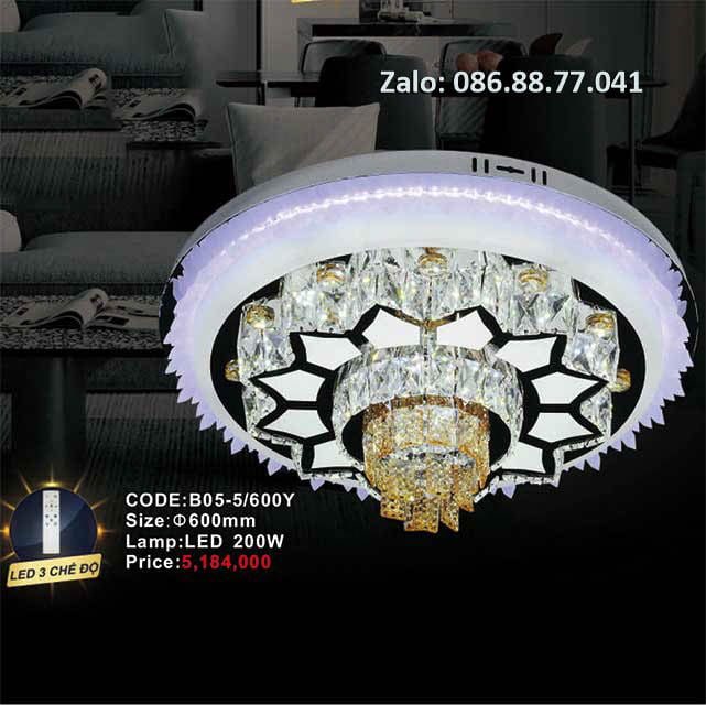 Đèn mâm ốp trần kính B05-5