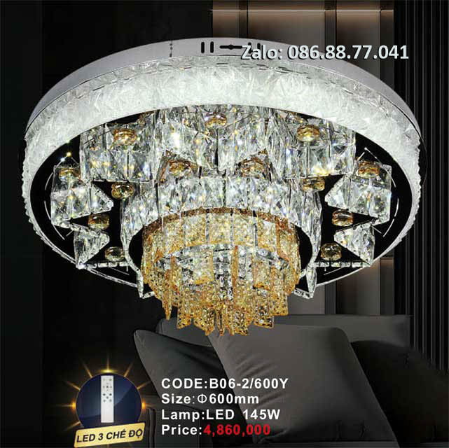 Đèn mâm ốp trần kính B06-2