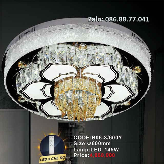 Đèn mâm ốp trần kính B06-3
