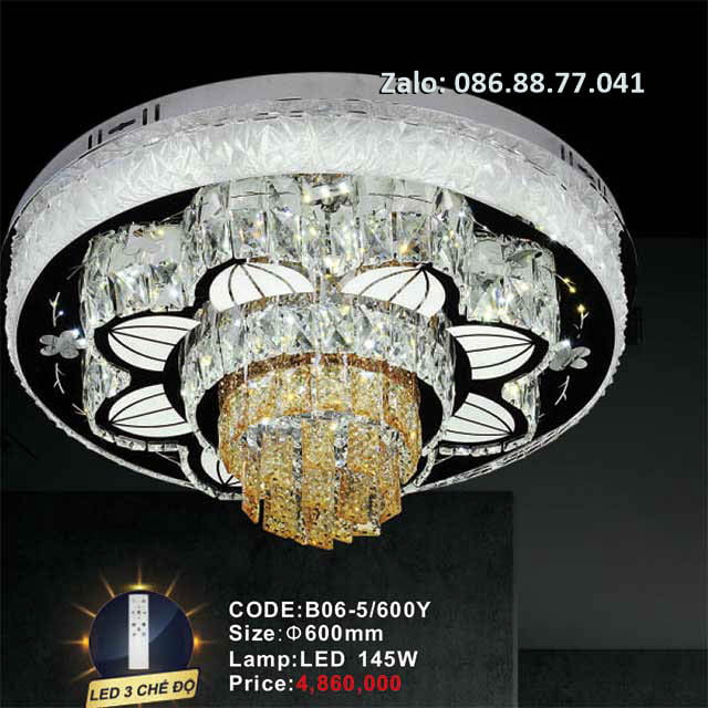 Đèn mâm ốp trần kính B06-5