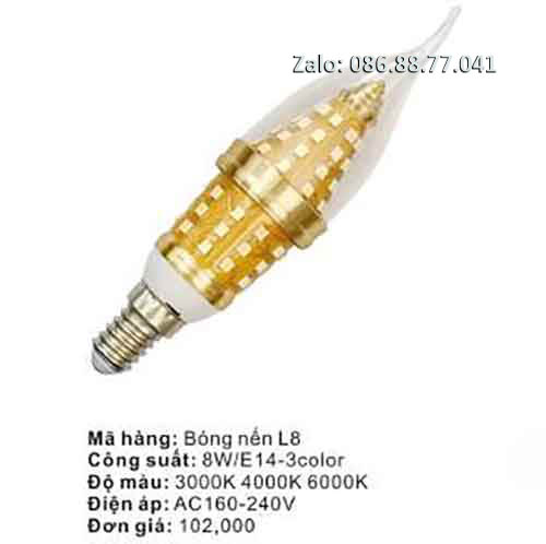 Bóng led nến 8W L8 1 bong-led-nen-8w-l8