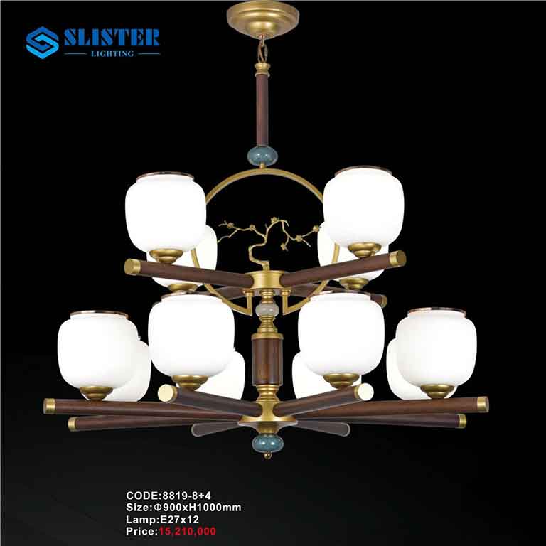Đèn chùm gỗ 8819-8+4