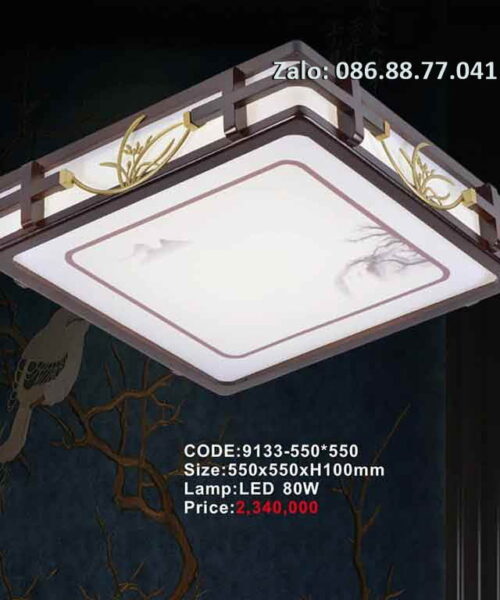 Mã sản phẩm: 9133-550*550 Thiết kế: Đèn ốp trần gỗ Kích thước : Ø550x550xH100mm Nguồn sáng: Bóng Led 80W Chất liệu: Thân đèn bằng gỗ