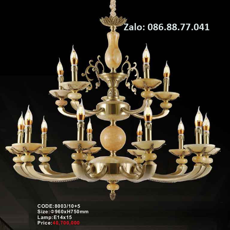 Đèn Chùm Đồng đá 8003/10+5 1 den-chum-dong-da-8003-105