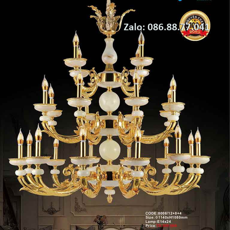 Đèn Chùm Đồng đá 8006/12+8+4 1 den-chum-dong-da-8006-1284