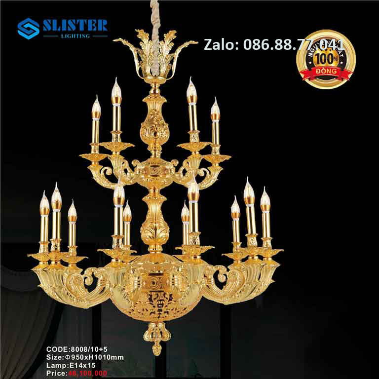 Đèn Chùm Đồng 8008/10+5 1 den-chum-dong-8008-105
