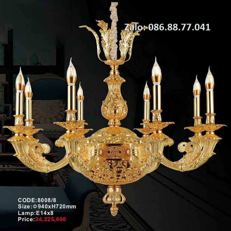 Đèn Chùm Đồng 8008/8 1 den-chum-dong-8008-8