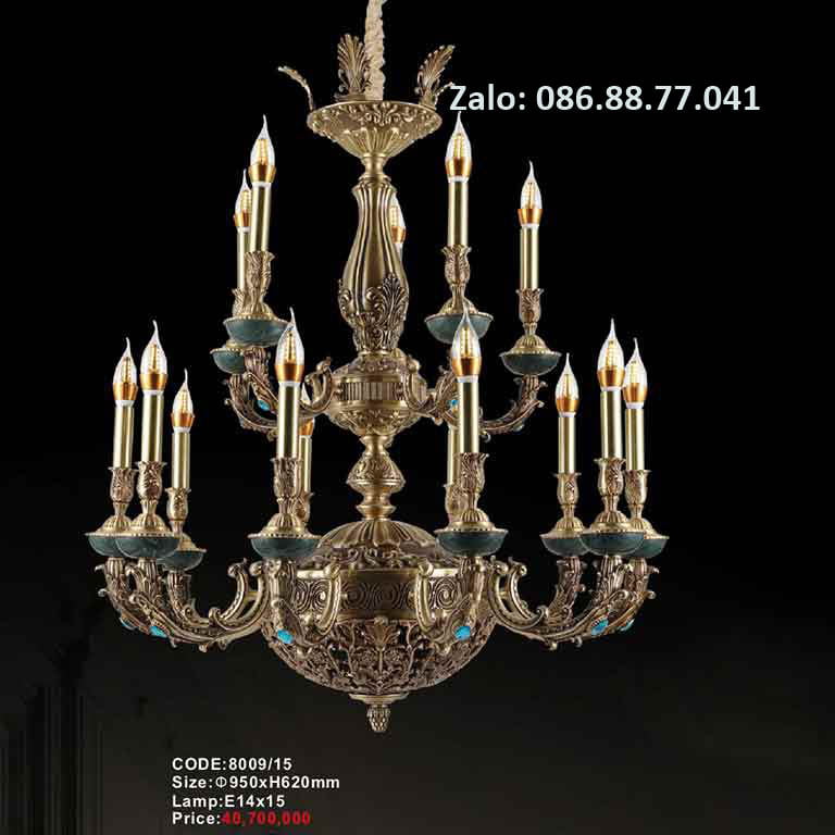 Đèn Chùm Đồng 8013-6 3 den-chum-dong-8009-15