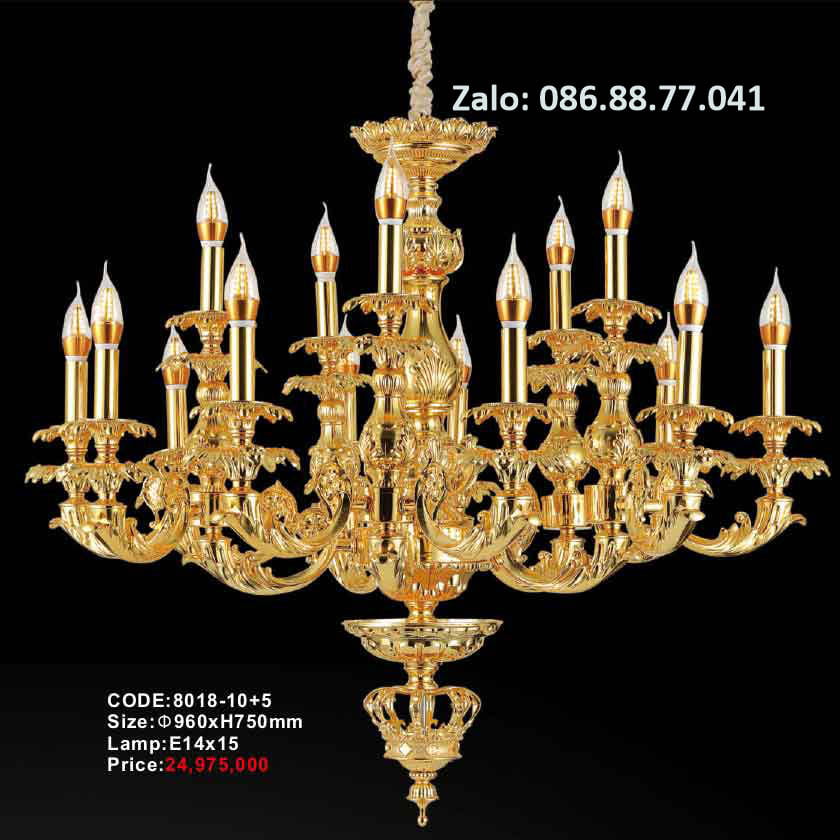 Đèn Chùm Đồng 8018-10+5 1 den-chum-dong-8018-105