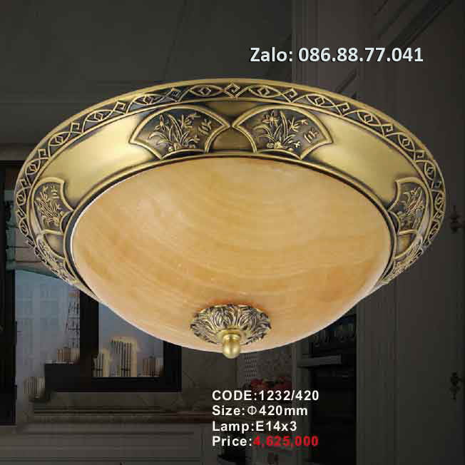 Đèn ốp trần đồng đá 1232/420