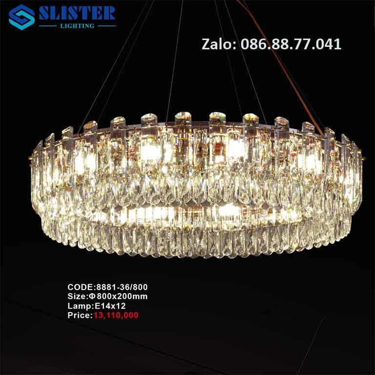 Đèn thả trần pha lê 8883/600 2 den tha pha le cao cap 8881 36 800
