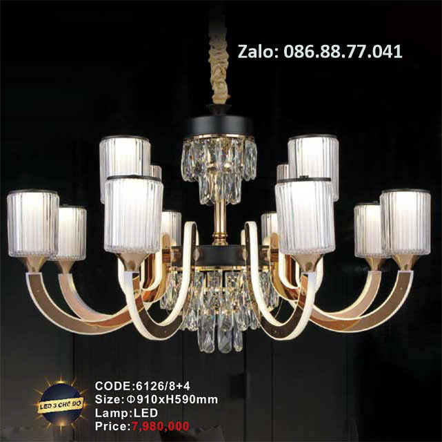 Đèn chùm Led 6126/8+4 1 den-chum-led-6126-84
