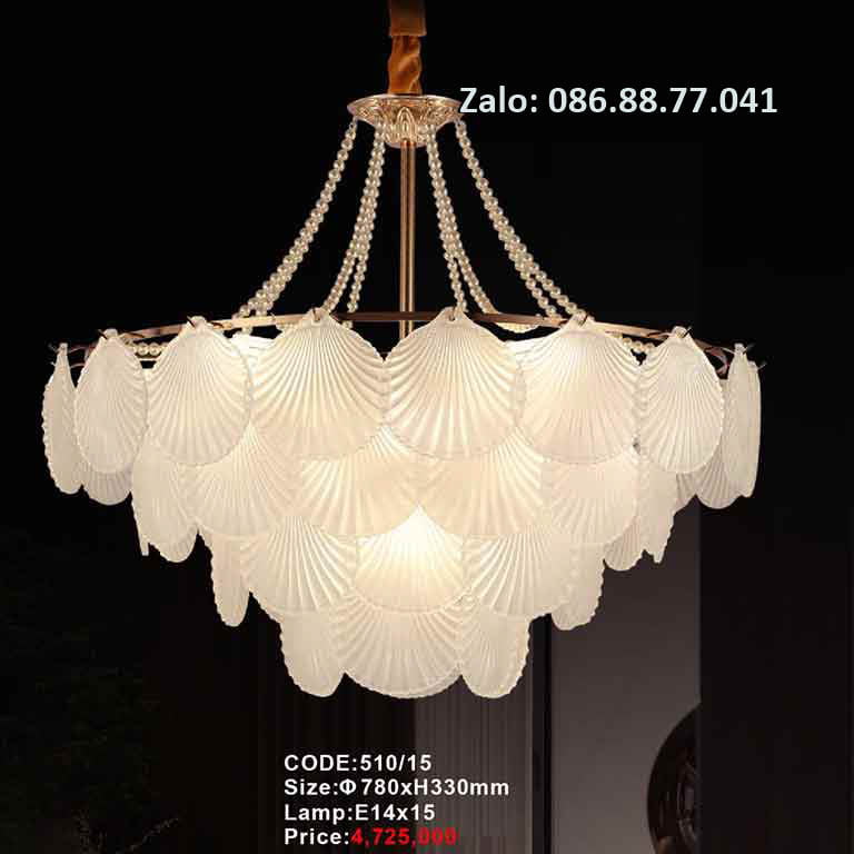 Đèn thả chùm võ sò 510/15 1 den-tha-chum-vo-so-510-15