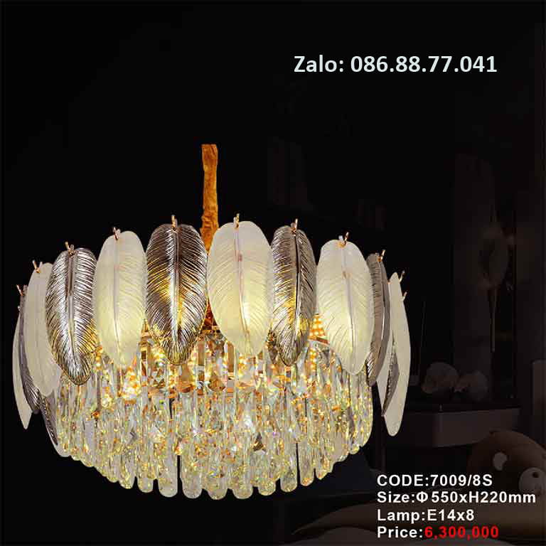 Đèn thả chùm lông vũ 7009/8S 1 den-tha-chum-long-vu-7009-8s