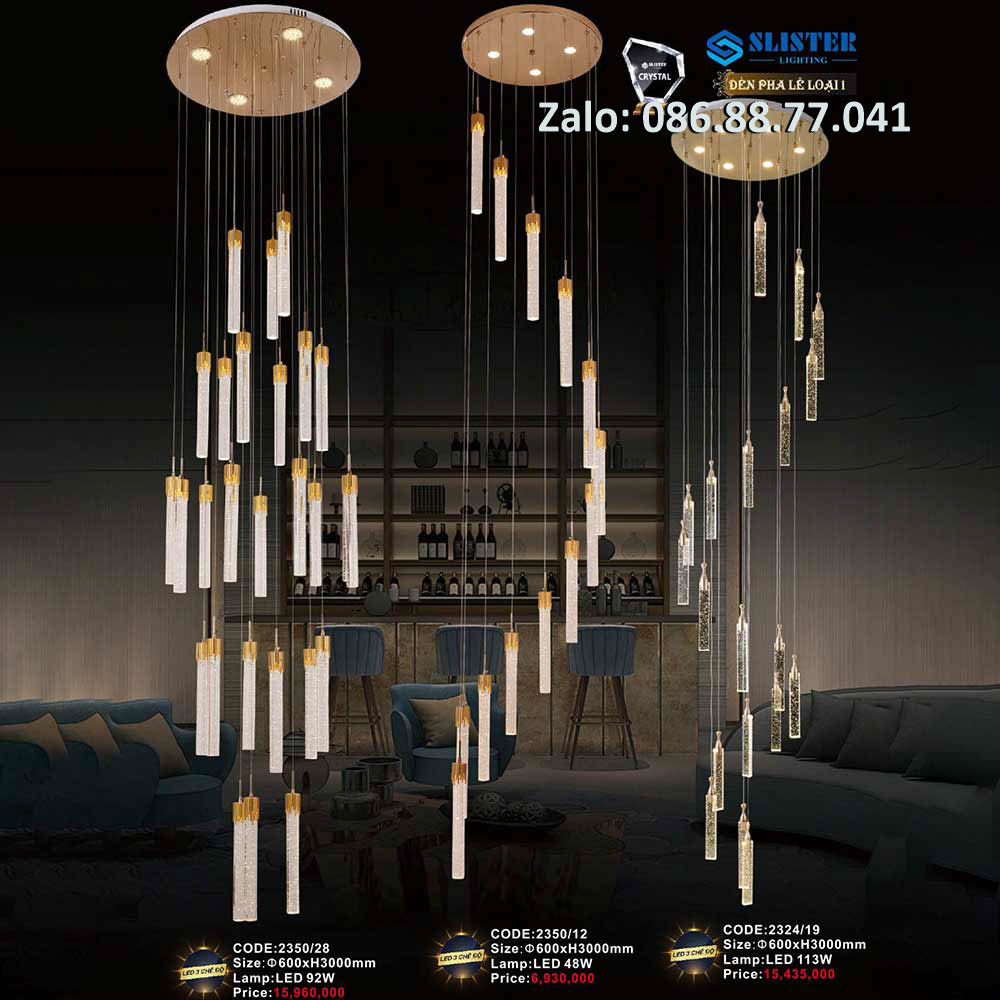 Đèn pha lê thông tầng 2339/36