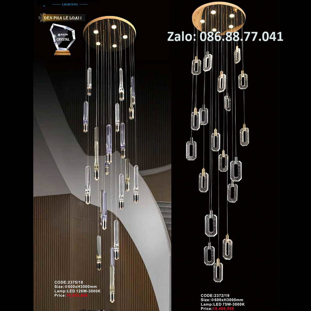 Đèn thông tầng pha lê 2372/19