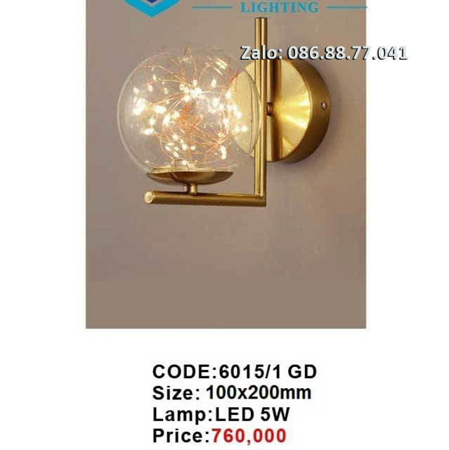 Đèn tường thủy tinh 6015/1 GD
