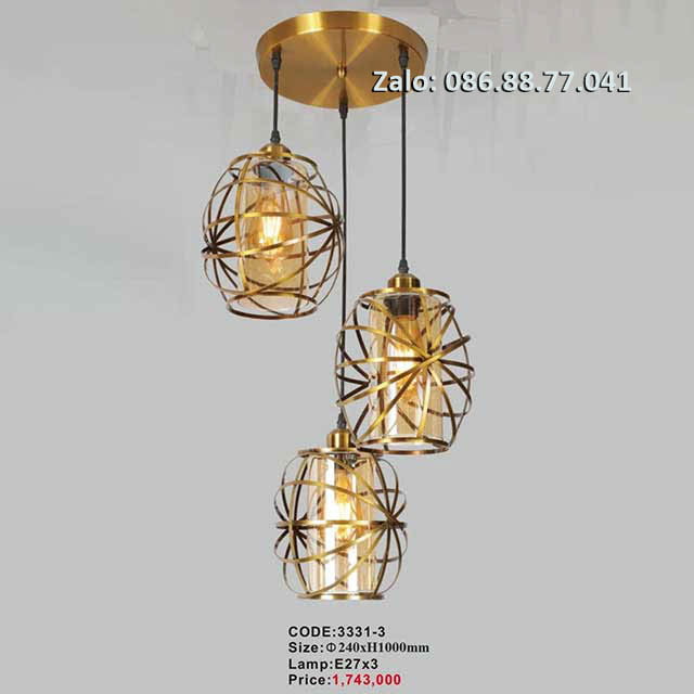 Đèn thả trần lồng sắt 3331-3
